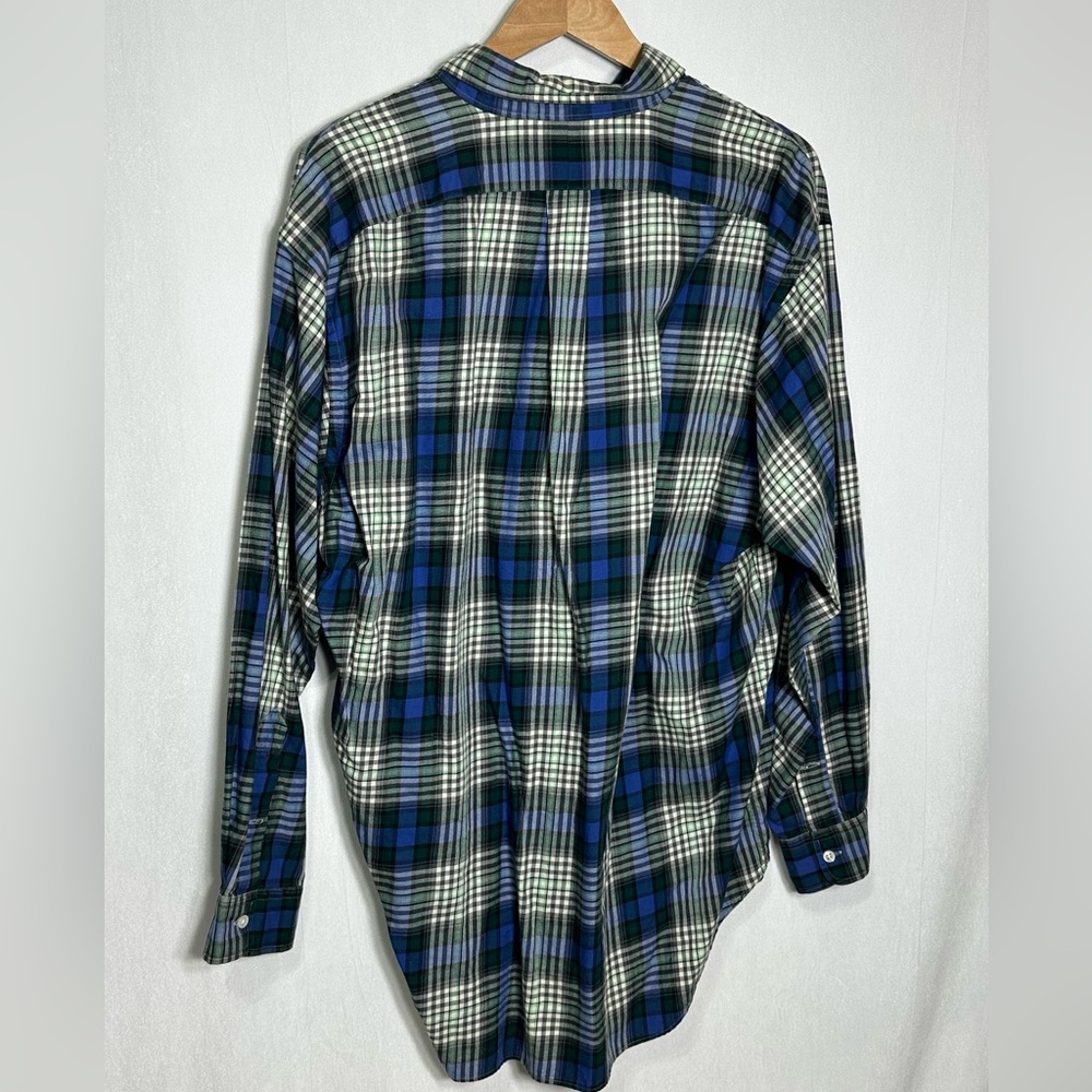 Ralph Lauren Blake Mens Large Blue Green Plaid Button Down Shirt 100% Cotton L - Picture 3 of 3